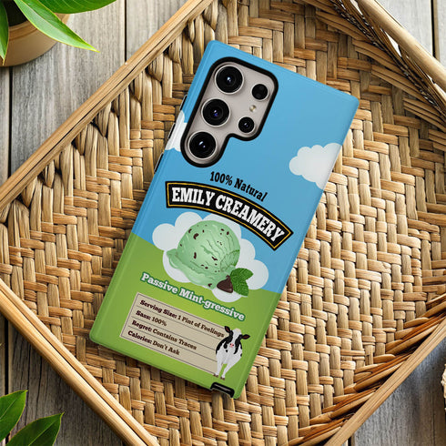 Personalized Emotional Support Ice Cream Pint Galaxy Case